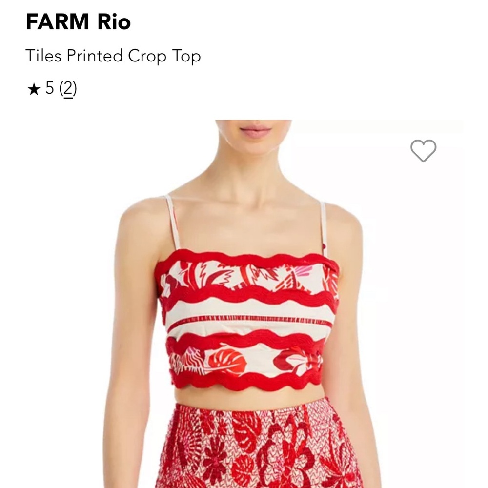 Farm RIO Tile Printed Crop - New with Tags